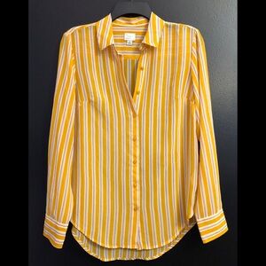 a new day Yellow Striped Button-Down Shirt